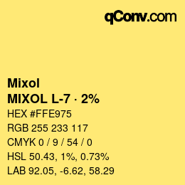 Código de color: Mixol - MIXOL L-7 · 2% | qconv.com