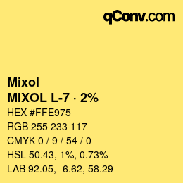 Code couleur: Mixol - MIXOL L-7 · 2% | qconv.com