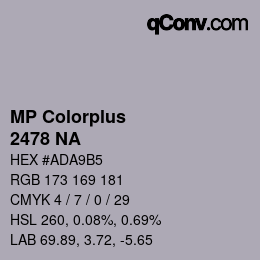 カラーコード: MP Colorplus - 2478 NA | qconv.com