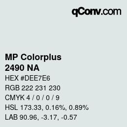 カラーコード: MP Colorplus - 2490 NA | qconv.com