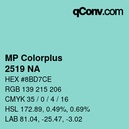 カラーコード: MP Colorplus - 2519 NA | qconv.com