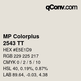 Color code: MP Colorplus - 2543 TT | qconv.com