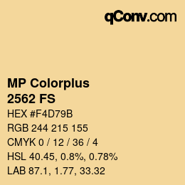 Color code: MP Colorplus - 2562 FS | qconv.com