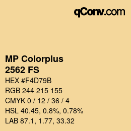 Code couleur: MP Colorplus - 2562 FS | qconv.com