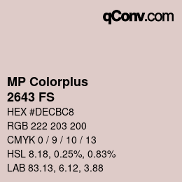 Color code: MP Colorplus - 2643 FS | qconv.com