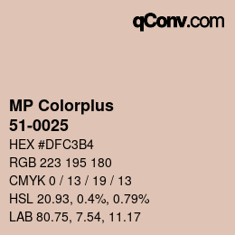 Color code: MP Colorplus - 51-0025 | qconv.com