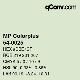 Color code: MP Colorplus - 54-0025 | qconv.com