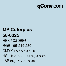 カラーコード: MP Colorplus - 58-0025 | qconv.com