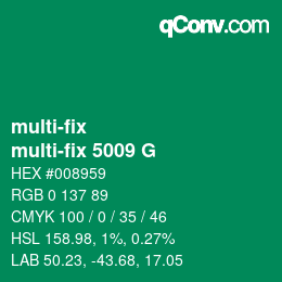 颜色代码: multi-fix - multi-fix 5009 G | qconv.com