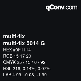 Code couleur: multi-fix - multi-fix 5014 G | qconv.com