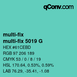 Code couleur: multi-fix - multi-fix 5019 G | qconv.com