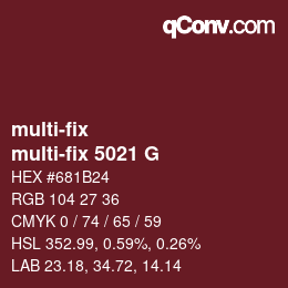 Code couleur: multi-fix - multi-fix 5021 G | qconv.com