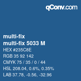 Code couleur: multi-fix - multi-fix 5033 M | qconv.com