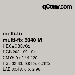 Code couleur: multi-fix - multi-fix 5040 M | qconv.com