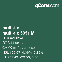 Code couleur: multi-fix - multi-fix 5051 M | qconv.com
