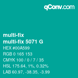 Code couleur: multi-fix - multi-fix 5071 G | qconv.com