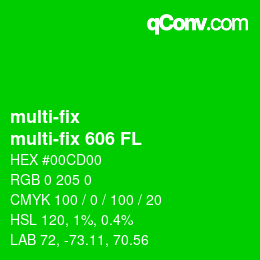 Código de color: multi-fix - multi-fix 606 FL | qconv.com