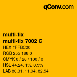 Código de color: multi-fix - multi-fix 7002 G | qconv.com