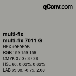 Code couleur: multi-fix - multi-fix 7011 G | qconv.com