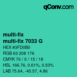 Code couleur: multi-fix - multi-fix 7033 G | qconv.com