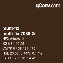 Code couleur: multi-fix - multi-fix 7036 G | qconv.com