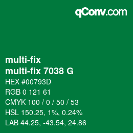 Código de color: multi-fix - multi-fix 7038 G | qconv.com