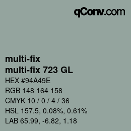 Código de color: multi-fix - multi-fix 723 GL | qconv.com