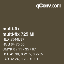 Code couleur: multi-fix - multi-fix 725 MI | qconv.com