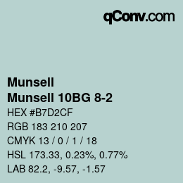 Color code: Munsell - Munsell 10BG 8-2 | qconv.com