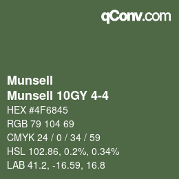 Color code: Munsell - Munsell 10GY 4-4 | qconv.com