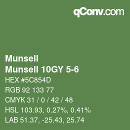 Color code: Munsell - Munsell 10GY 5-6 | qconv.com