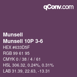 Color code: Munsell - Munsell 10P 3-6 | qconv.com