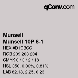 カラーコード: Munsell - Munsell 10P 8-1 | qconv.com
