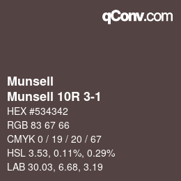 Color code: Munsell - Munsell 10R 3-1 | qconv.com