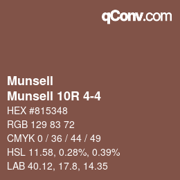 Color code: Munsell - Munsell 10R 4-4 | qconv.com