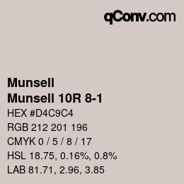 Color code: Munsell - Munsell 10R 8-1 | qconv.com