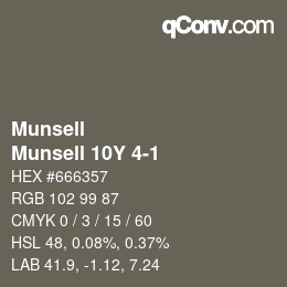 Color code: Munsell - Munsell 10Y 4-1 | qconv.com