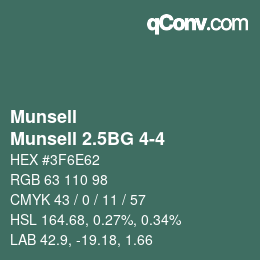 Color code: Munsell - Munsell 2.5BG 4-4 | qconv.com