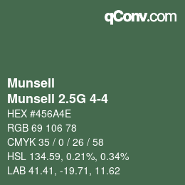 Color code: Munsell - Munsell 2.5G 4-4 | qconv.com