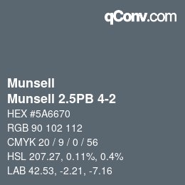 Color code: Munsell - Munsell 2.5PB 4-2 | qconv.com