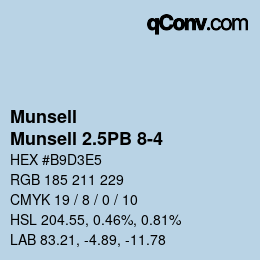 Color code: Munsell - Munsell 2.5PB 8-4 | qconv.com