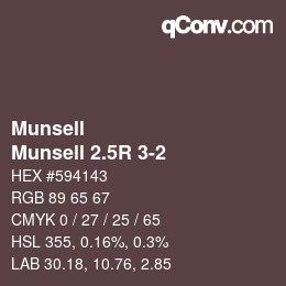 カラーコード: Munsell - Munsell 2.5R 3-2 | qconv.com