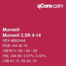 カラーコード: Munsell - Munsell 2.5R 4-14 | qconv.com