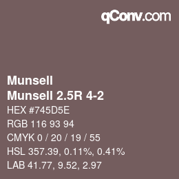 カラーコード: Munsell - Munsell 2.5R 4-2 | qconv.com