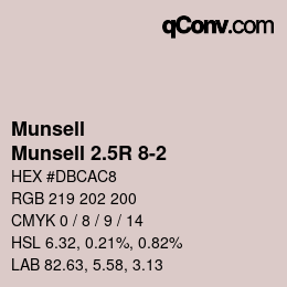 カラーコード: Munsell - Munsell 2.5R 8-2 | qconv.com