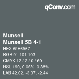 Color code: Munsell - Munsell 5B 4-1 | qconv.com