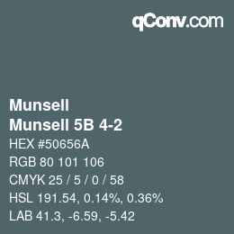 Color code: Munsell - Munsell 5B 4-2 | qconv.com