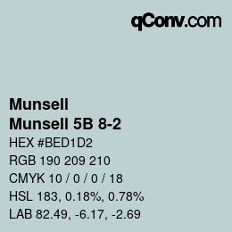 カラーコード: Munsell - Munsell 5B 8-2 | qconv.com