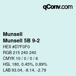 Color code: Munsell - Munsell 5B 9-2 | qconv.com