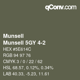 Color code: Munsell - Munsell 5GY 4-2 | qconv.com